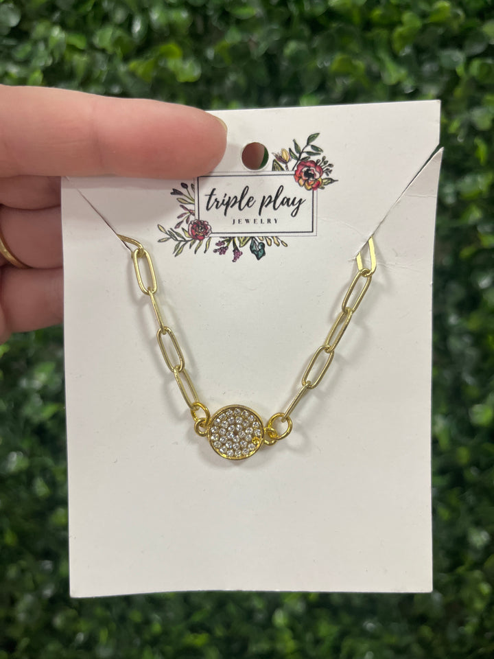 Gold Paper Clip Necklace
