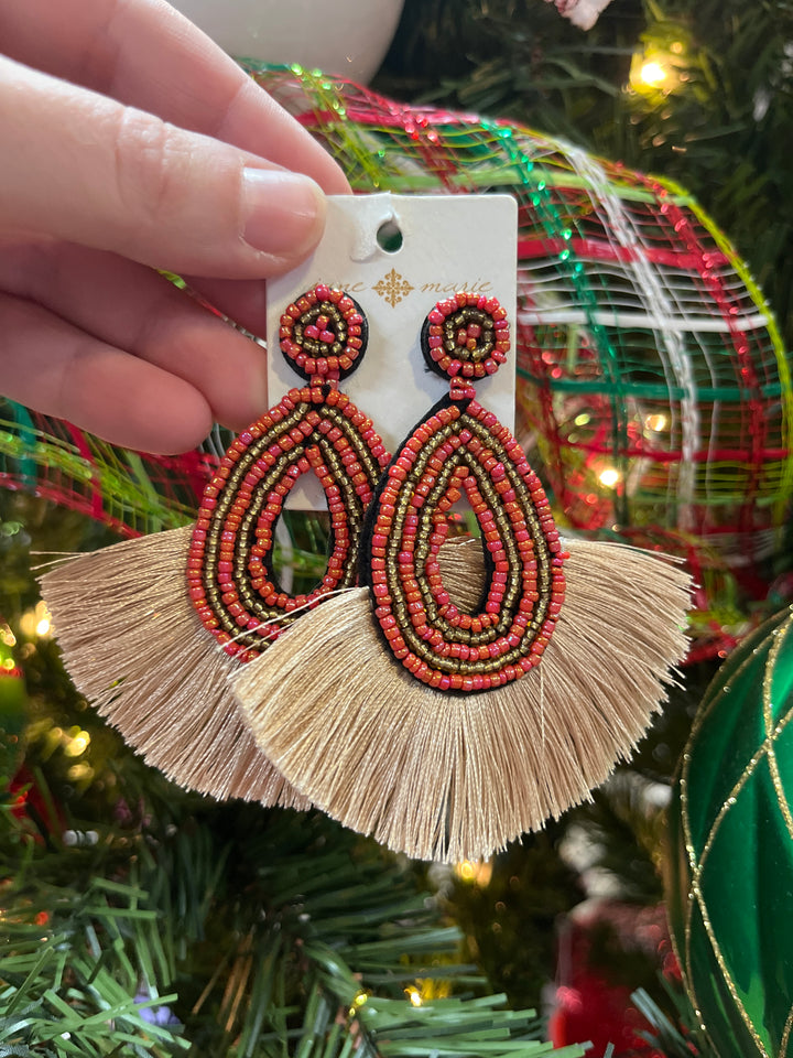 Beaded Fringe Earrings