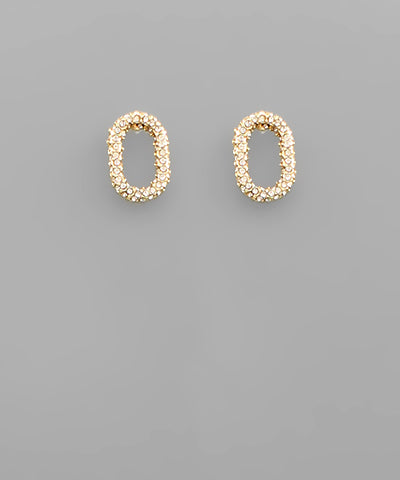 Crystal Beaded Oval Studs
