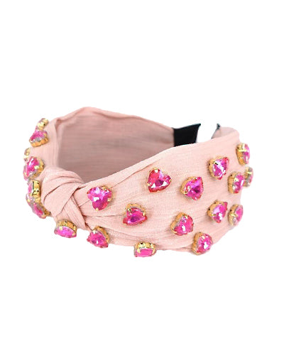 Studded Heart Stone Headband