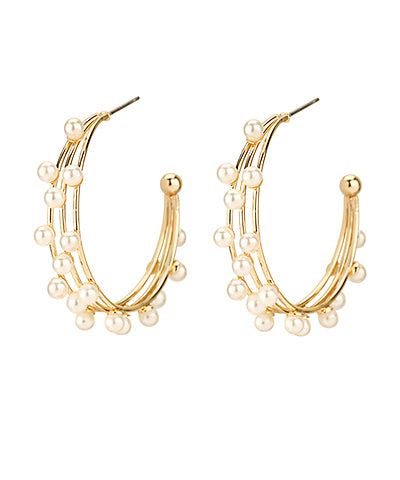 Trimmed Pearl & 3 Layer Hoops
