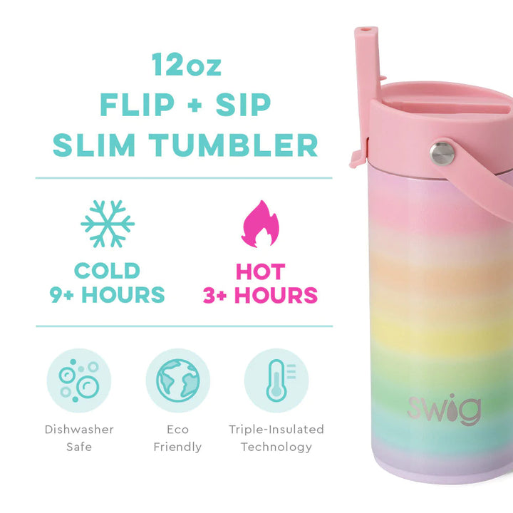 Over The Rainbow Flip + Sip Slim Tumbler (12oz)