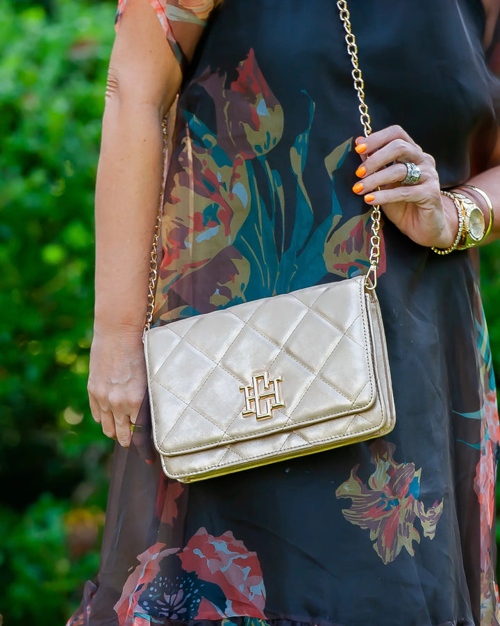 Bryn Clutch Crossbody| Gold Shimmer