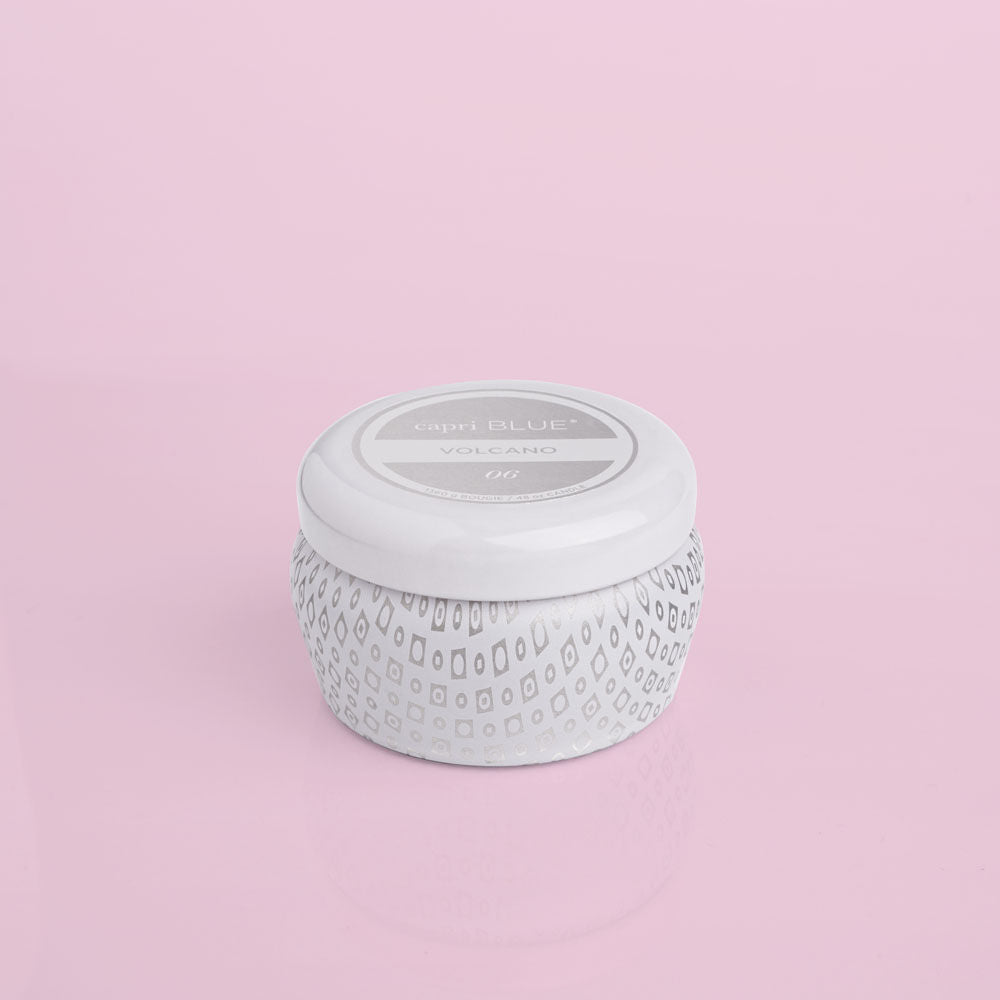 Volcano White Mini Tin Jar 3oz