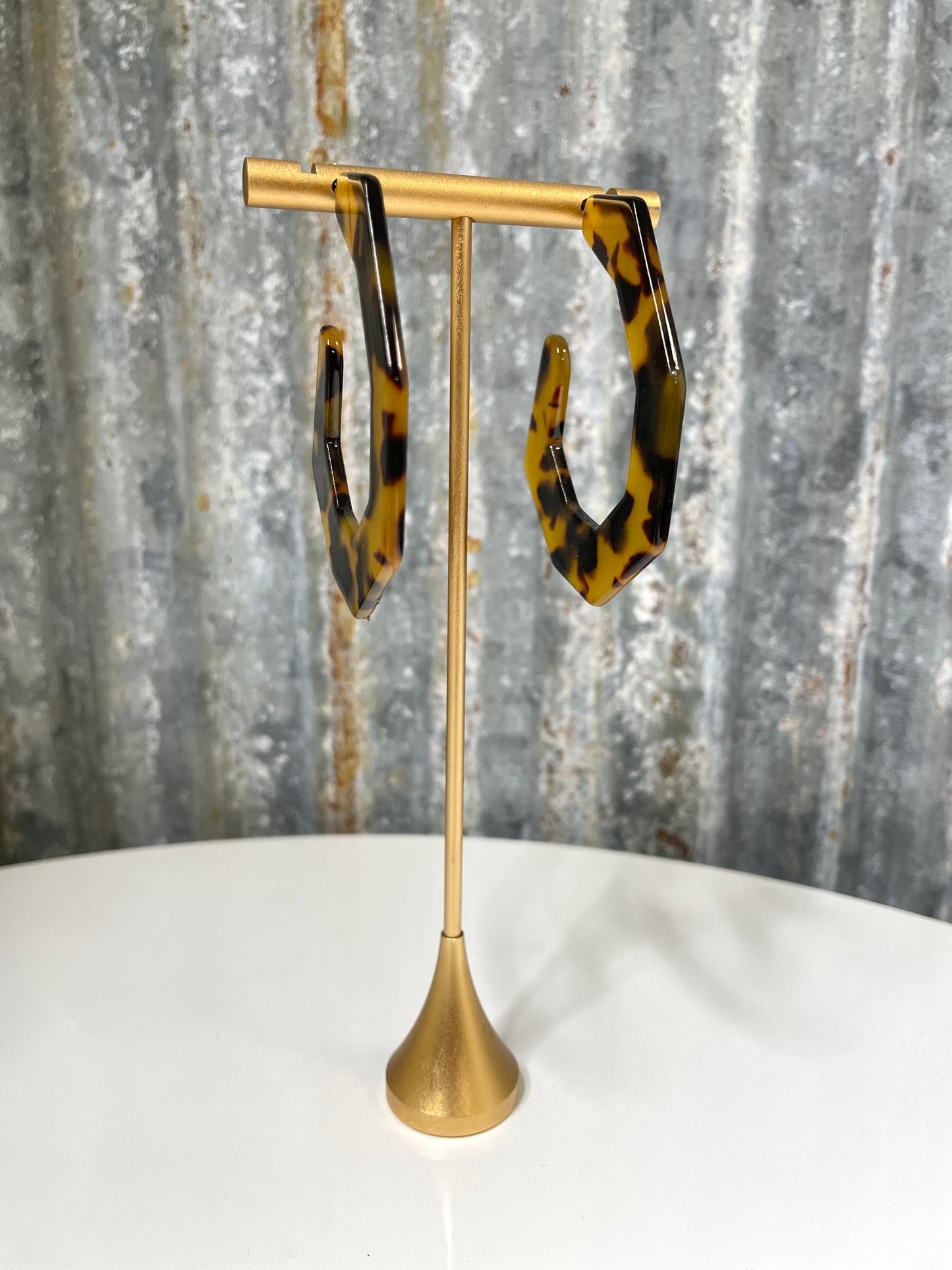 Tortoise Hoop Earrings