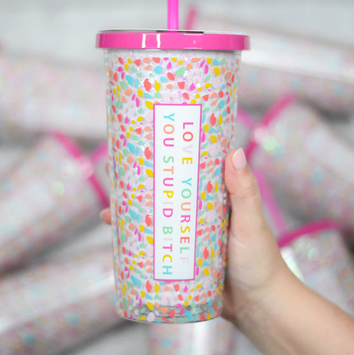 Love Yourself You Glitter Tumbler