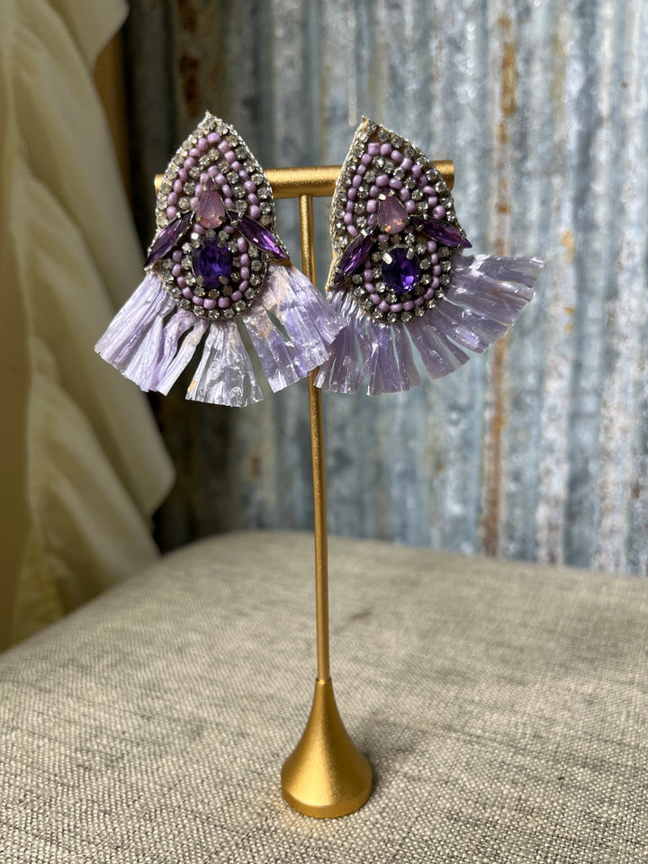 Purple Beaded Earrings