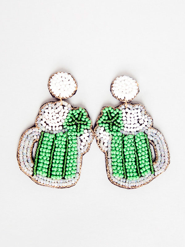 Green Beer Earrings