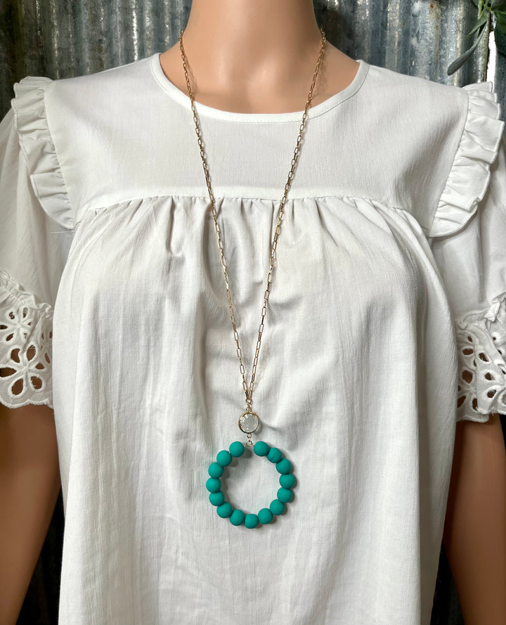 Clay Ball Circle Necklace