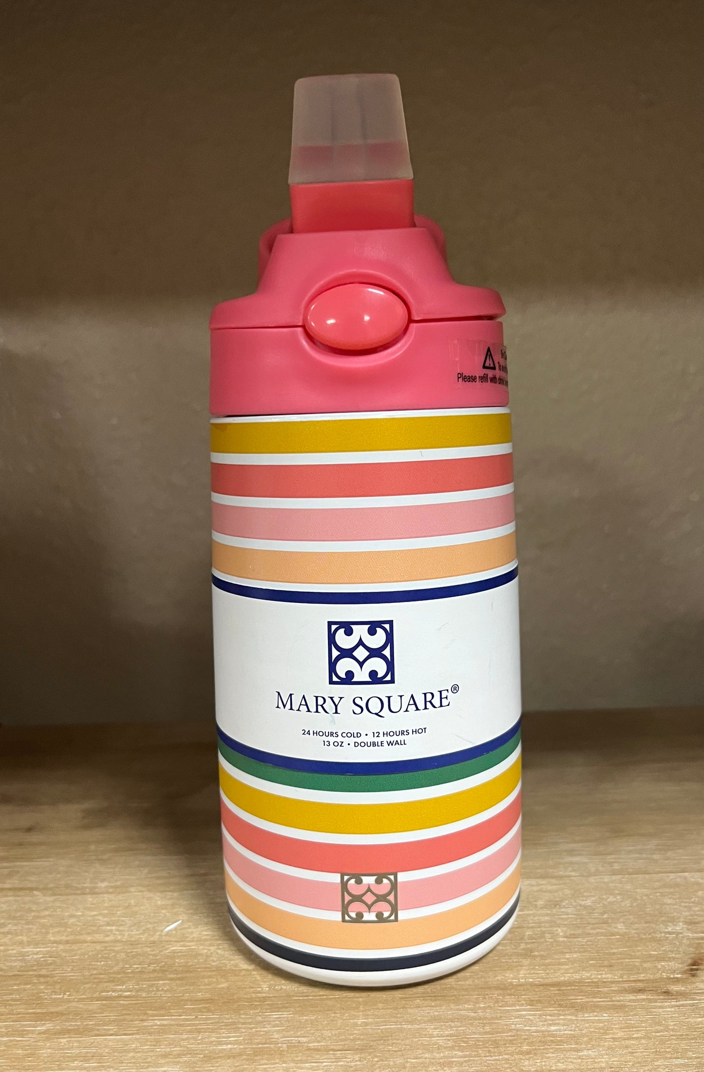 Kids Stripe Flip Up Straw Cup