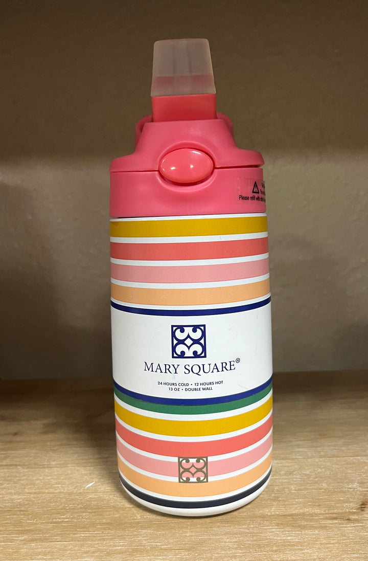 Kids Stripe Flip Up Straw Cup