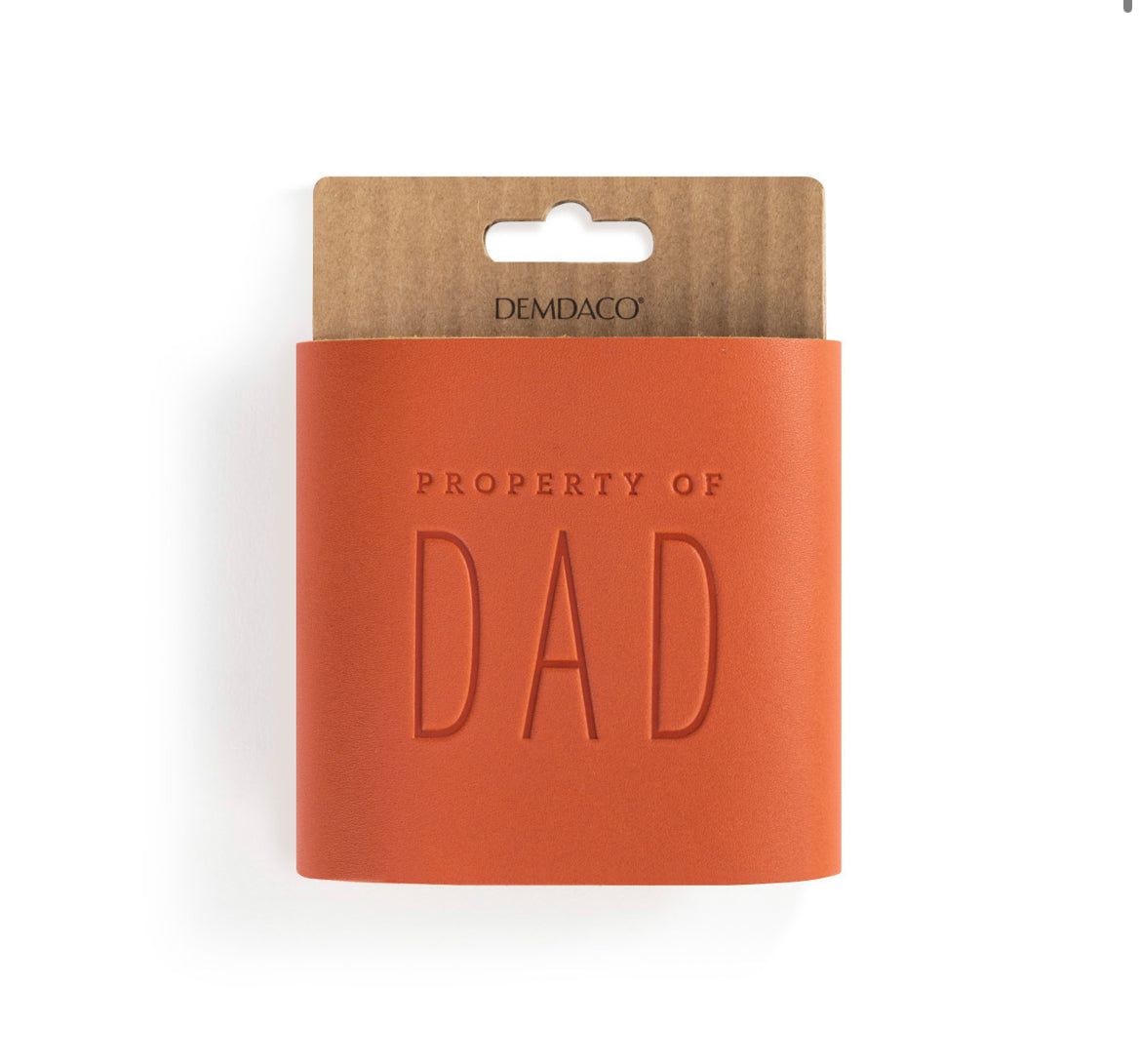 Property of Dad Leather Can Cooler