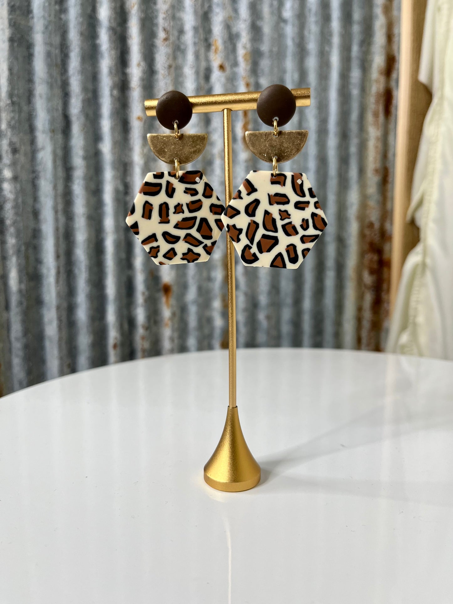 Clay Spotted Earrings