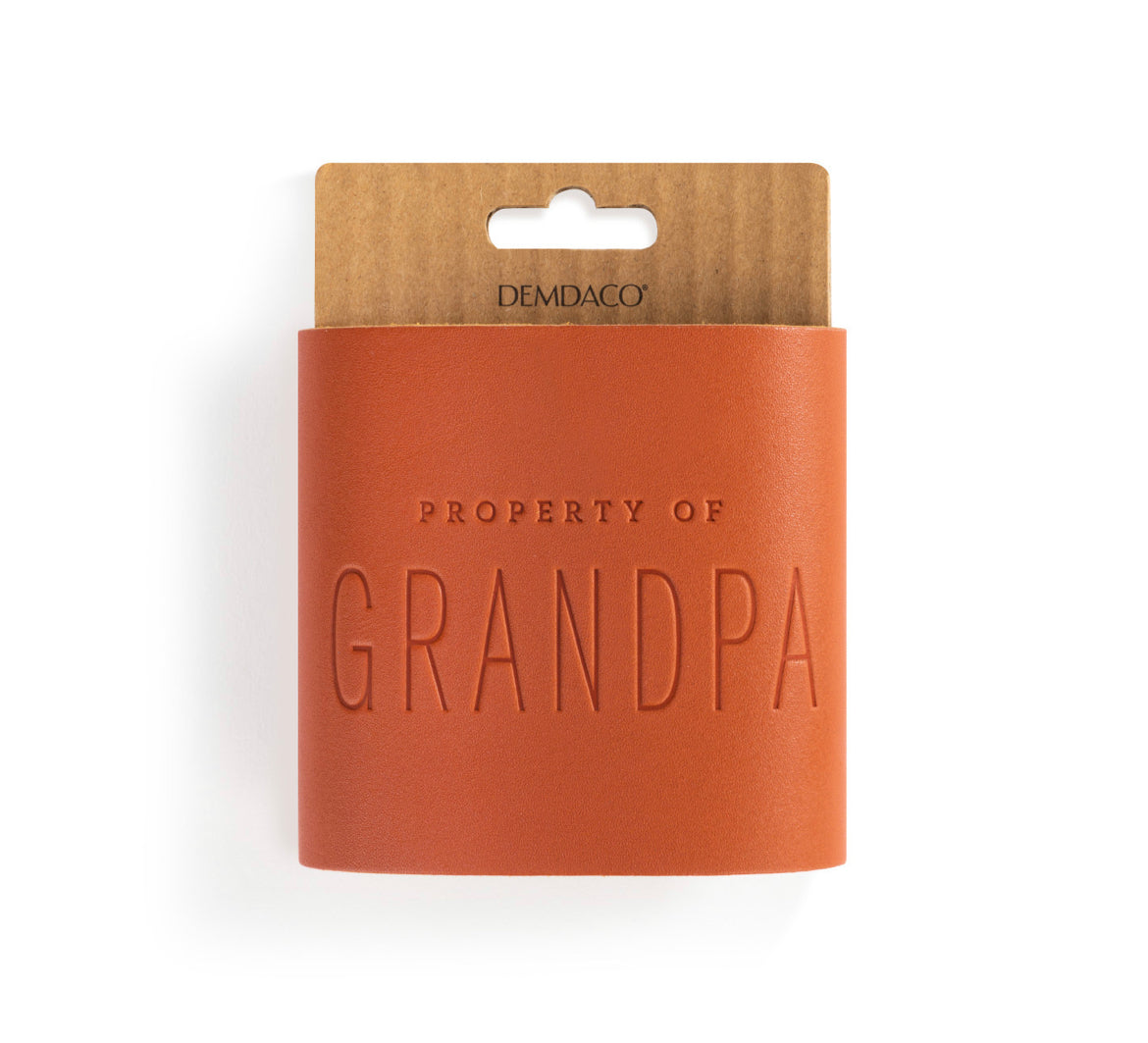 Property of Grandpa Leather Can Cooler