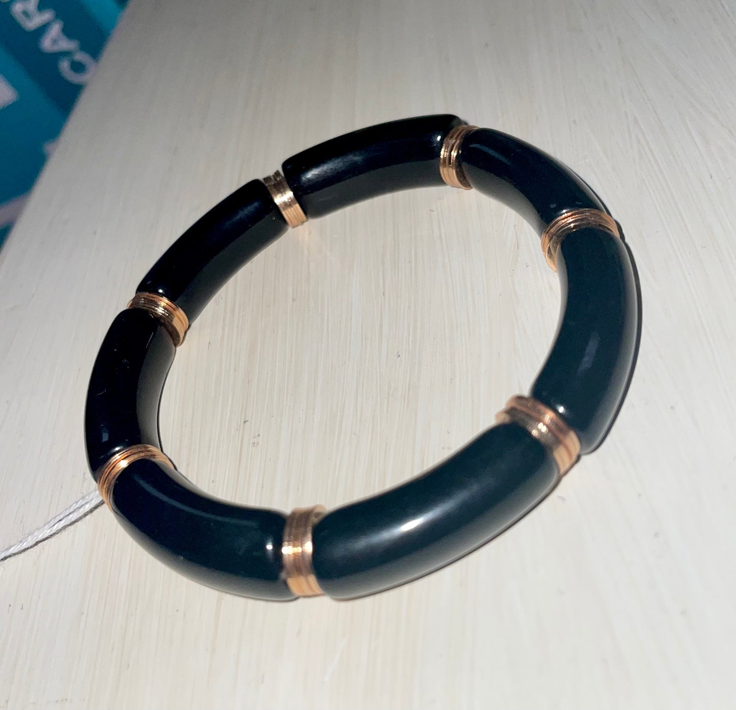 Acrylic Gold Disk Bracelets