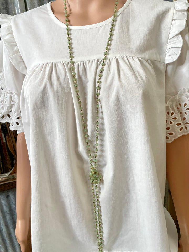 Green Beaded Wrap Necklace