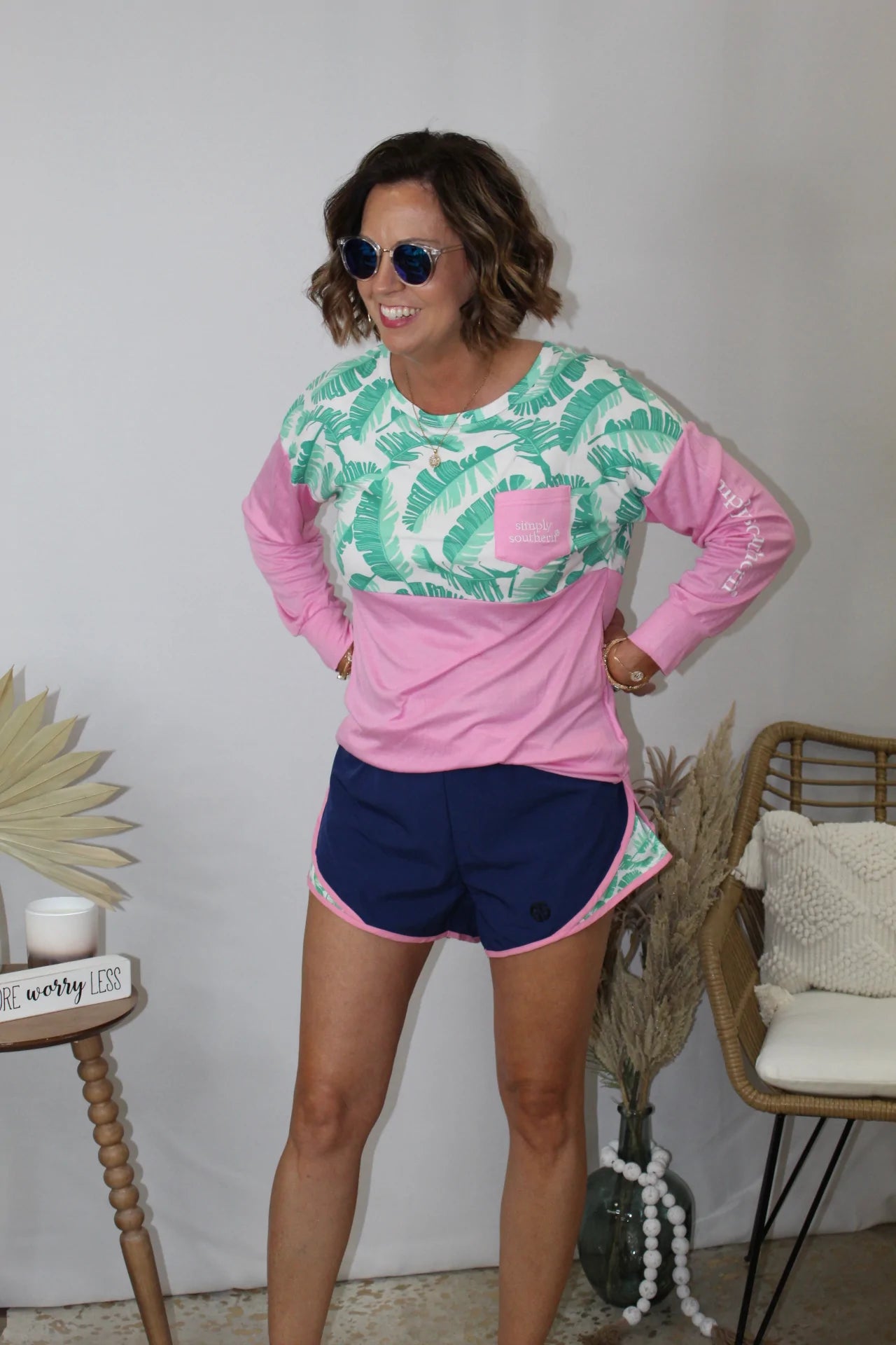 SS Navy Leaves Athletic Shorts