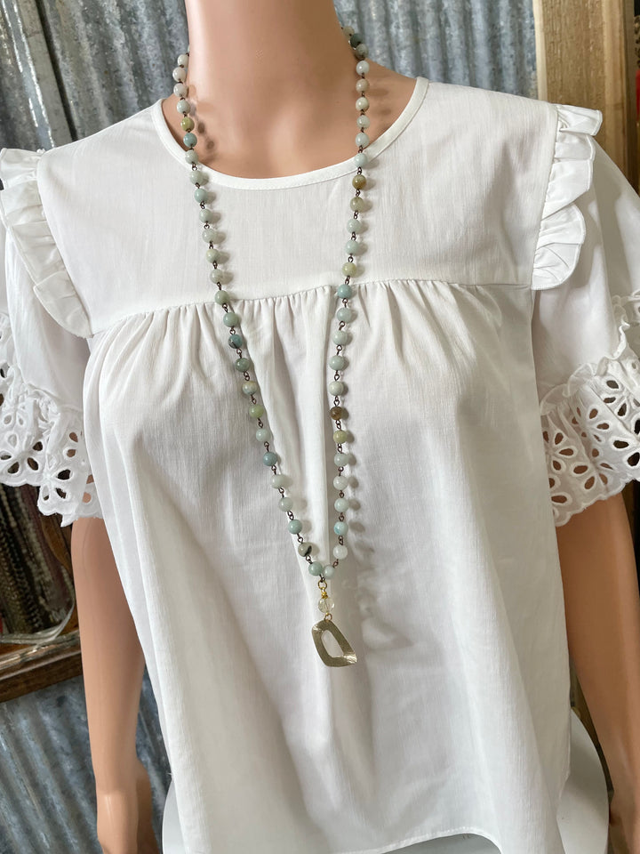 Beaded Necklace with Beaded Shape