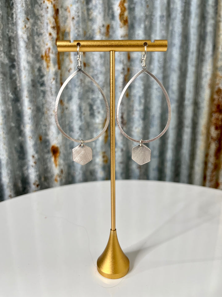 Metal Teardrop with Hexagon