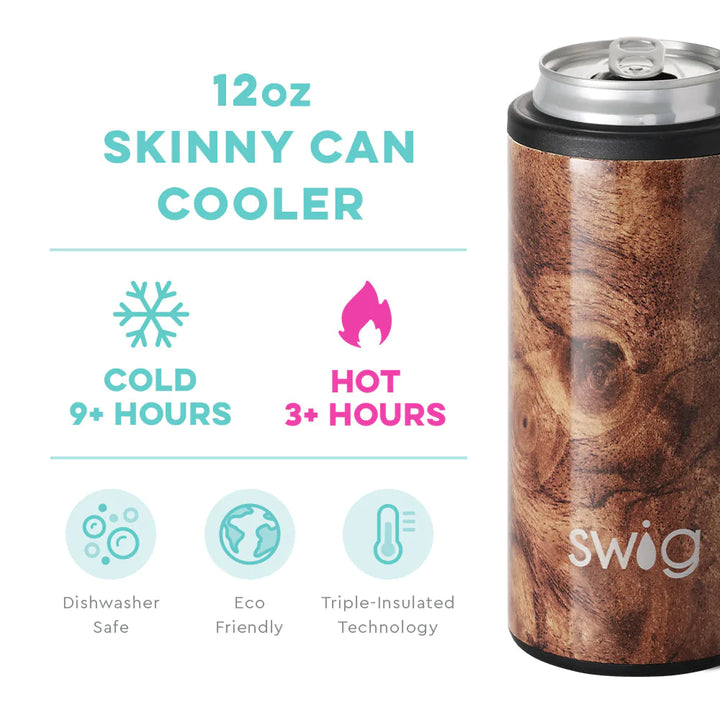 Black Walnut Skinny Can Cooler