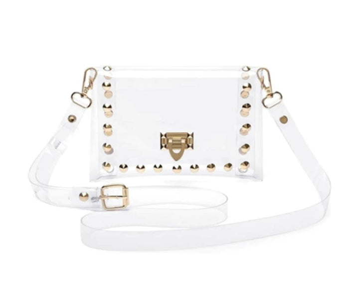 Red & White Star Beaded Purse Strap & Clear Bag