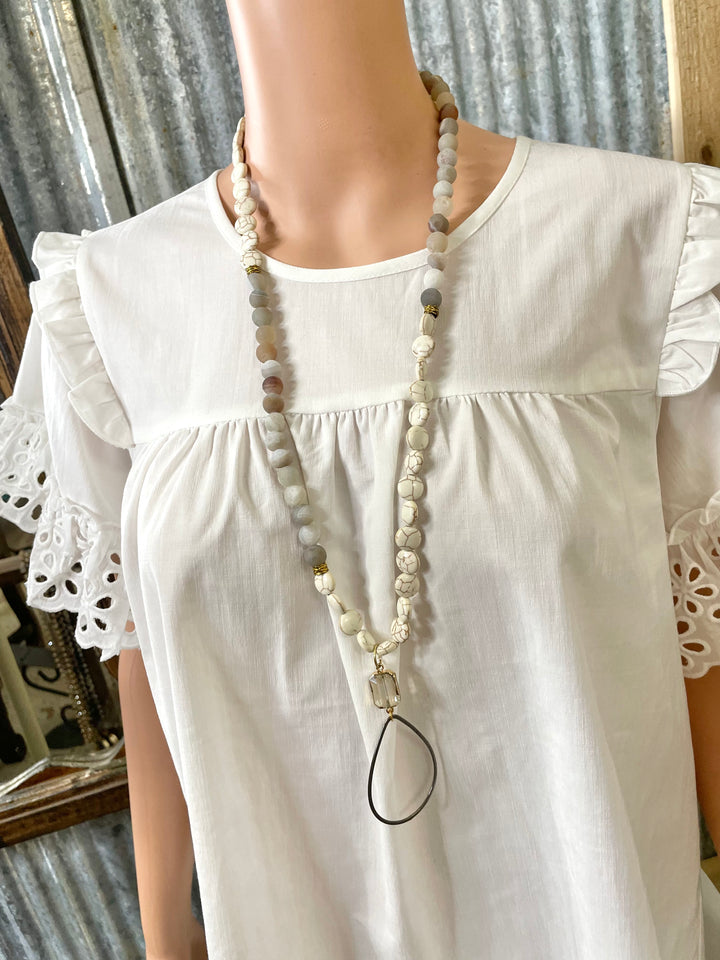 Marble Stone Beaded Necklace