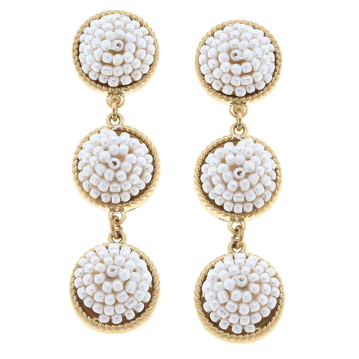Ariel Beaded Linked Circle Drop Earrings