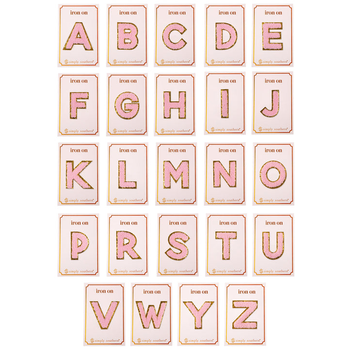 Pink Iron On Letter Patches