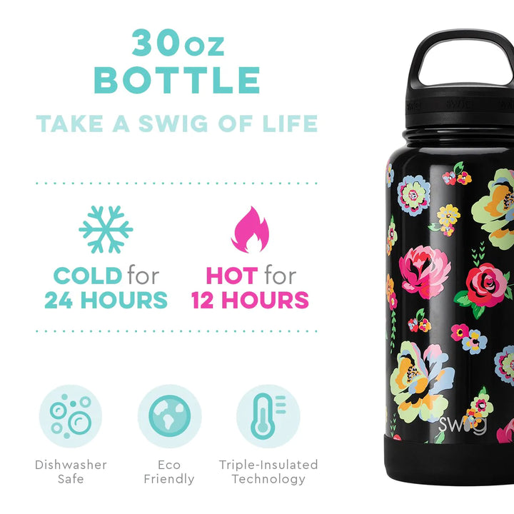 Fluer Noir Water Bottle