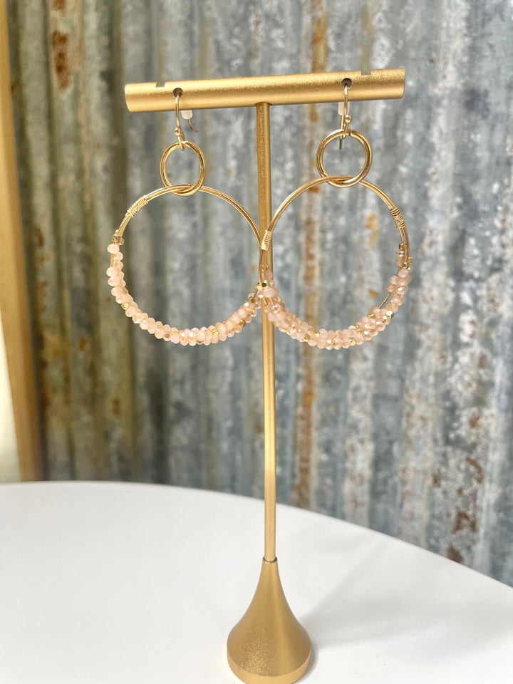 Beaded Double Hoop Earring