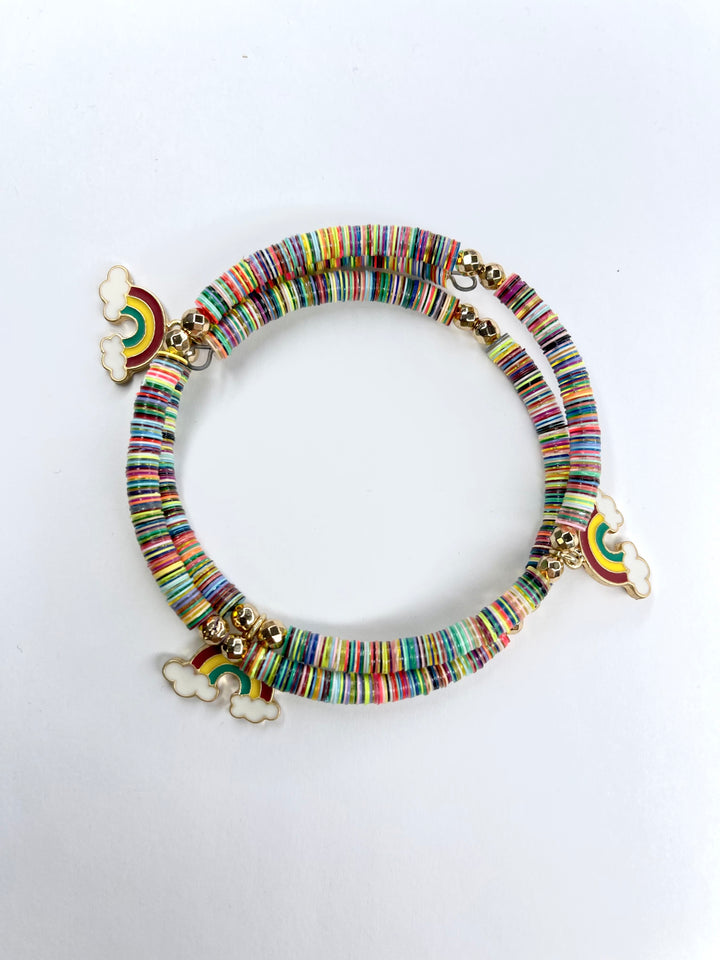 KIDS MULTI SEQUIN WRAP WITH CHARMS BRACELET