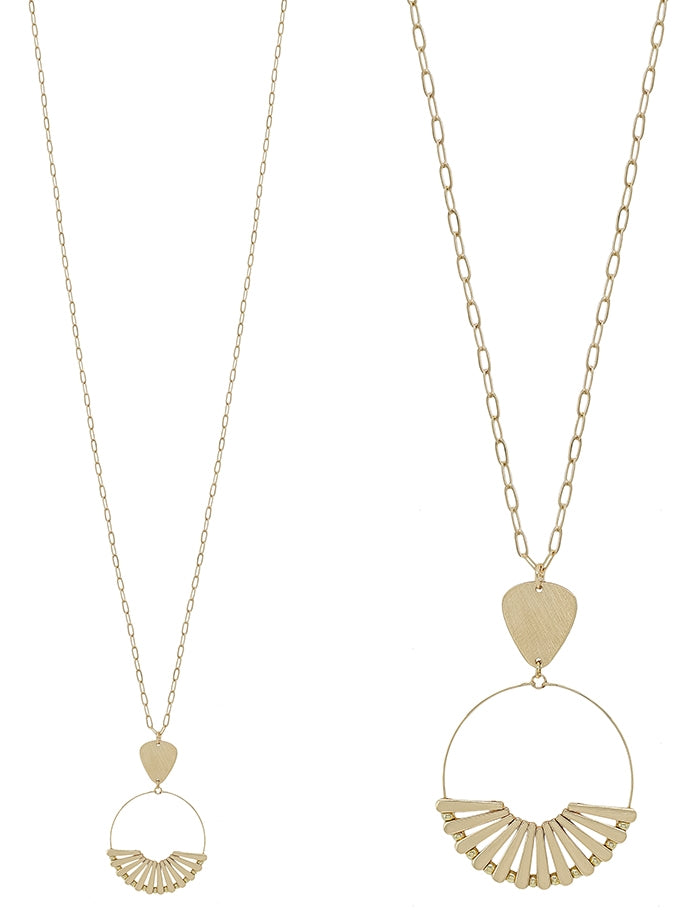 Fanned circle necklace