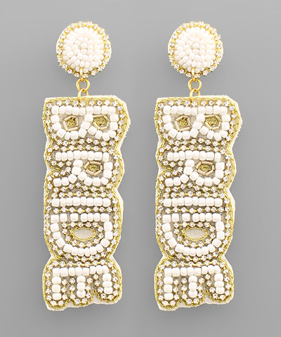 Bride diamond beaded earring