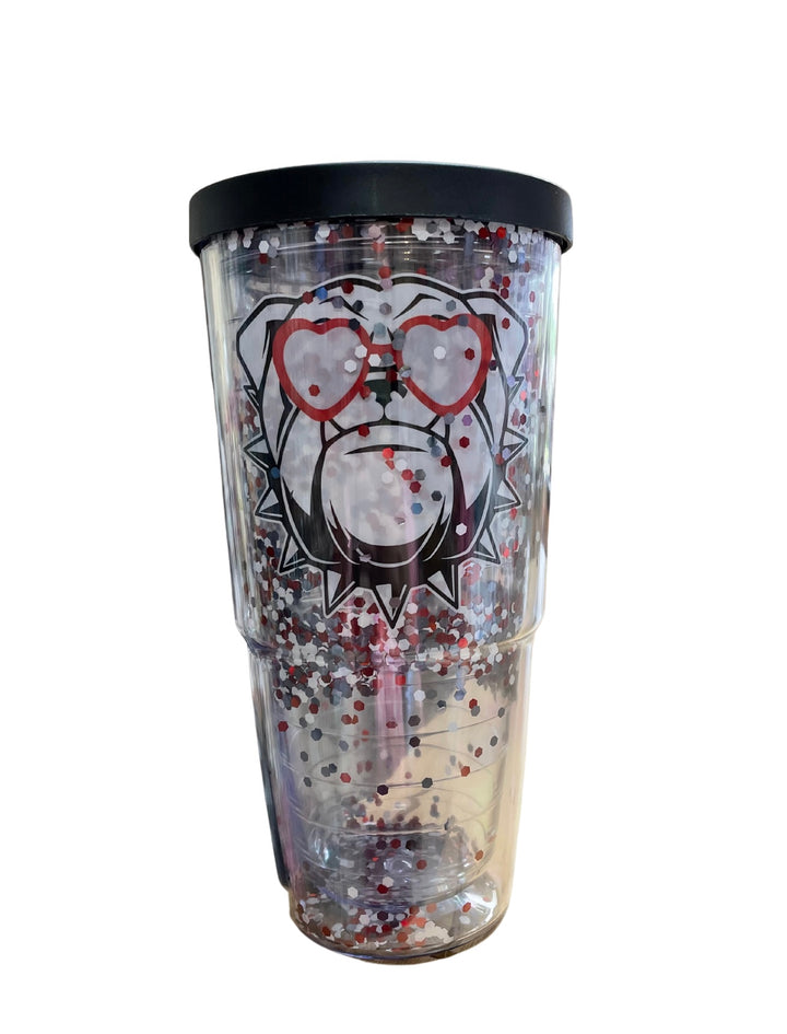 Bulldog Glitter Tumbler