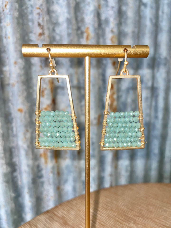 Crystal & Gold Geometric Earrings