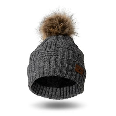 Plush Lined Knit Pom Hat
