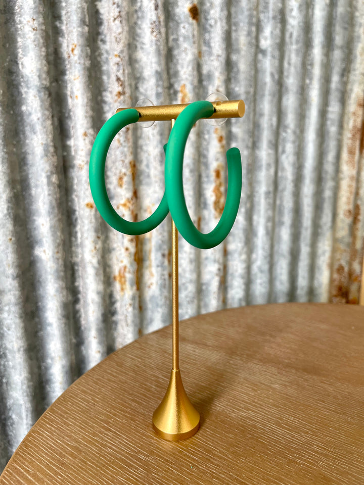 Kelly Green Hoop Earrings