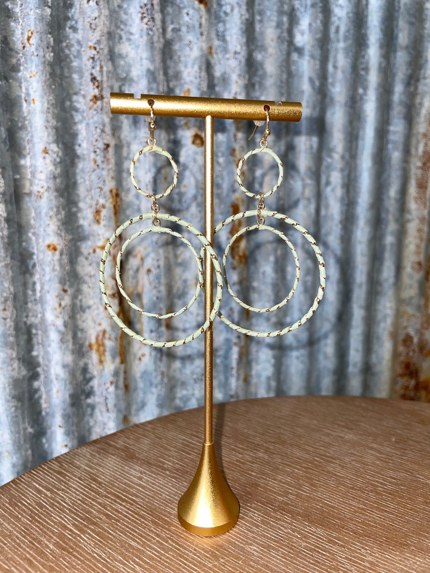Light Blue Double Hoop Earrings