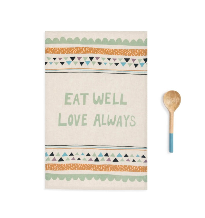 Tea Towel & Wooden Spoon