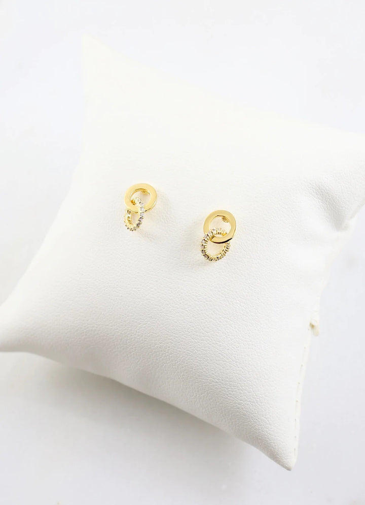 Dawn CZ Circles Stud Earring GOLD