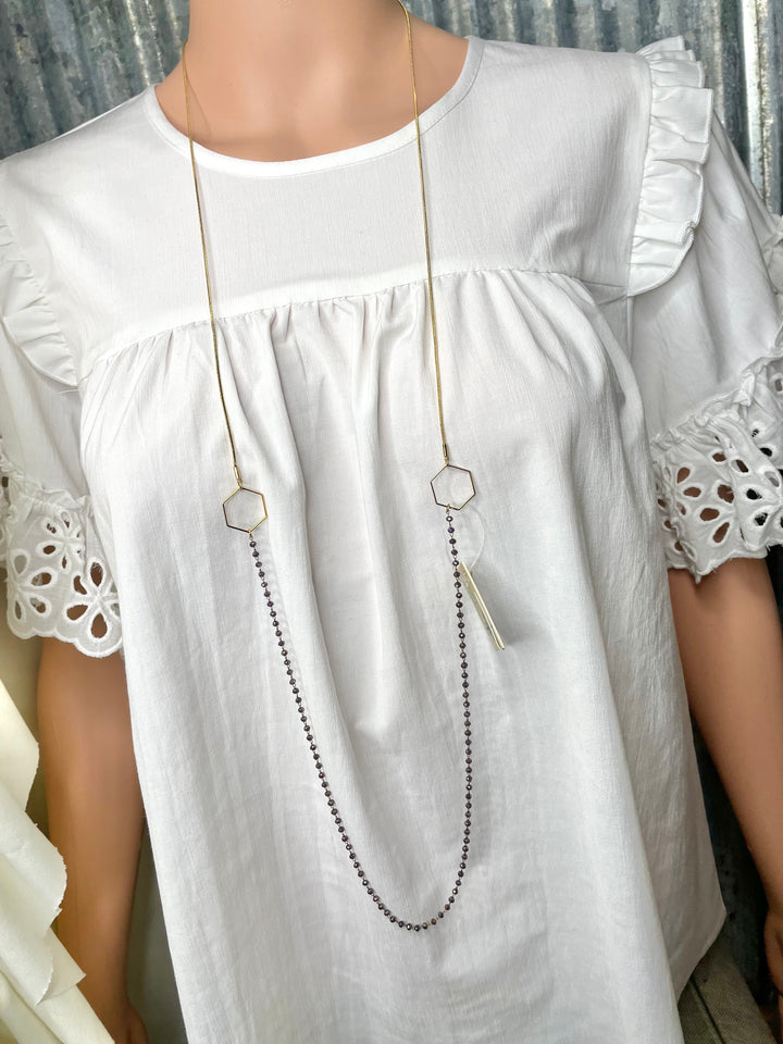 Purple Beaded Adjustable Necklace