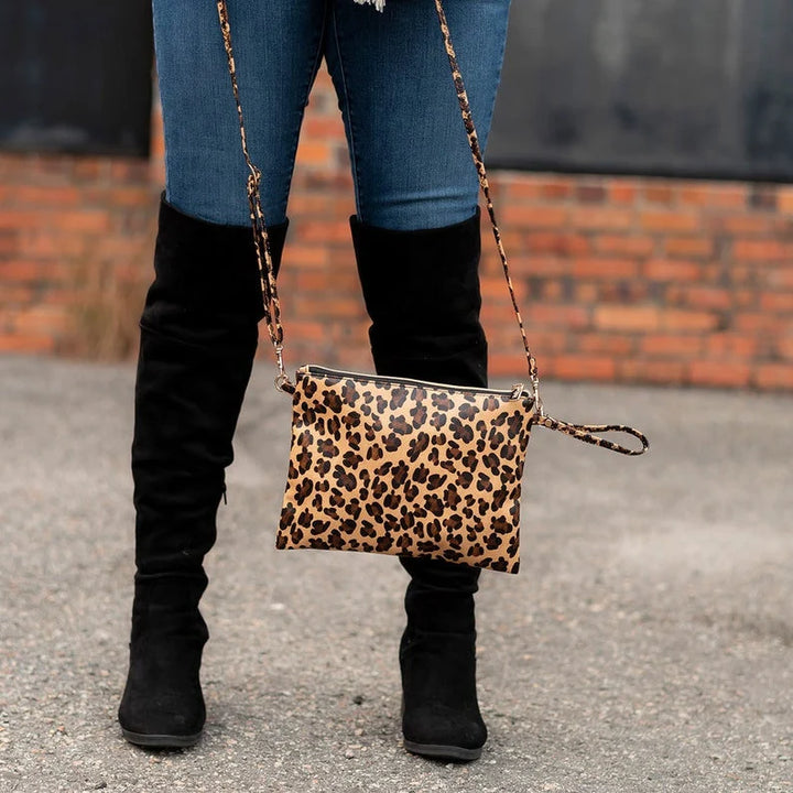 Leopard Crossbody/Wristlet Purse