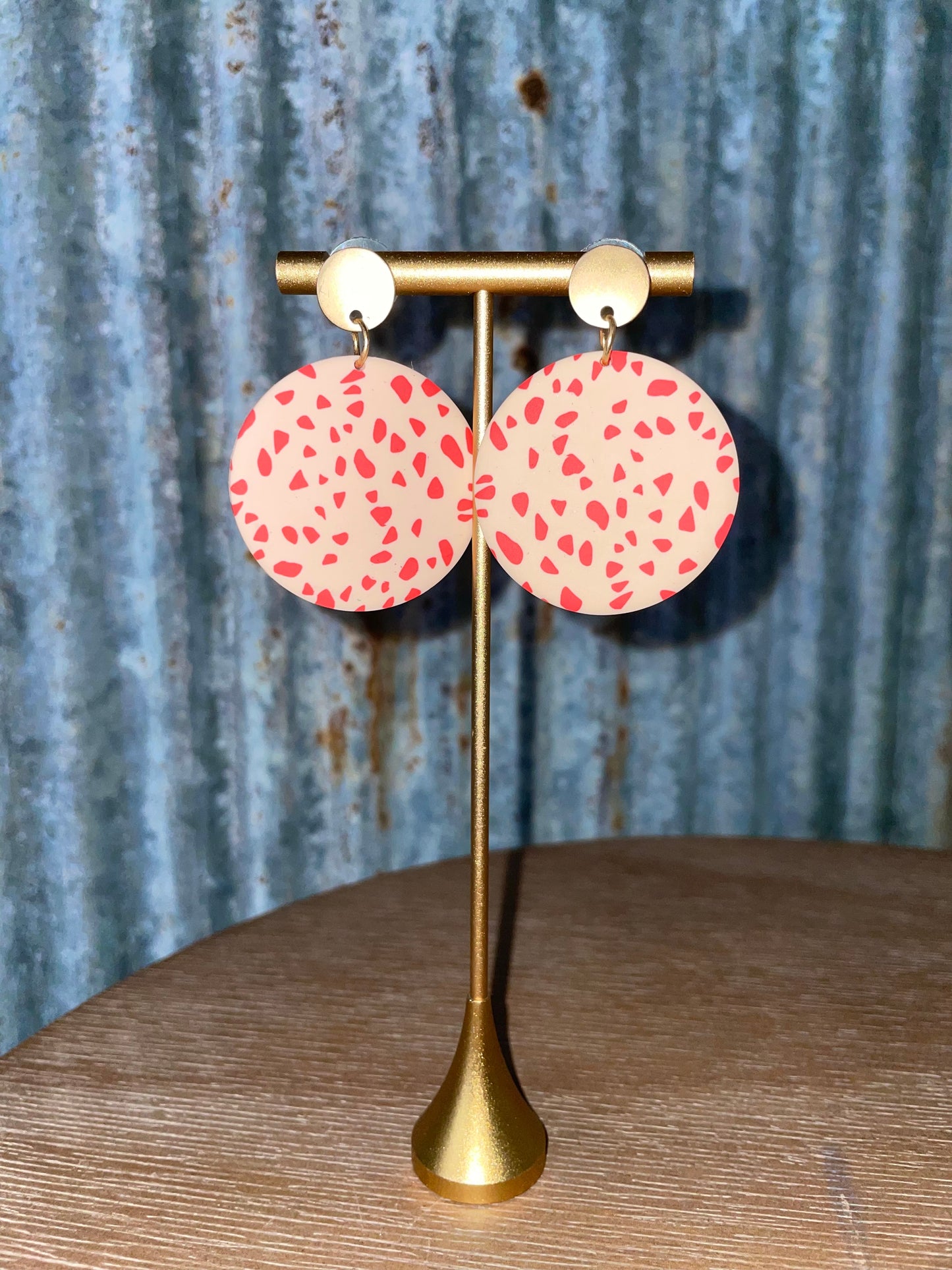 Pink Wild Dot Earrings