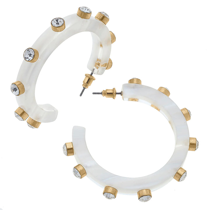 Renee Resin & Rhinestone Hoop Earrings