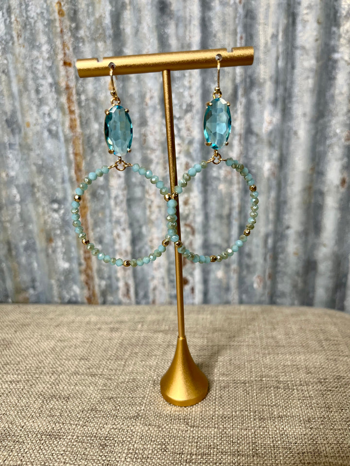 Crystal Beaded Hoop Earrings