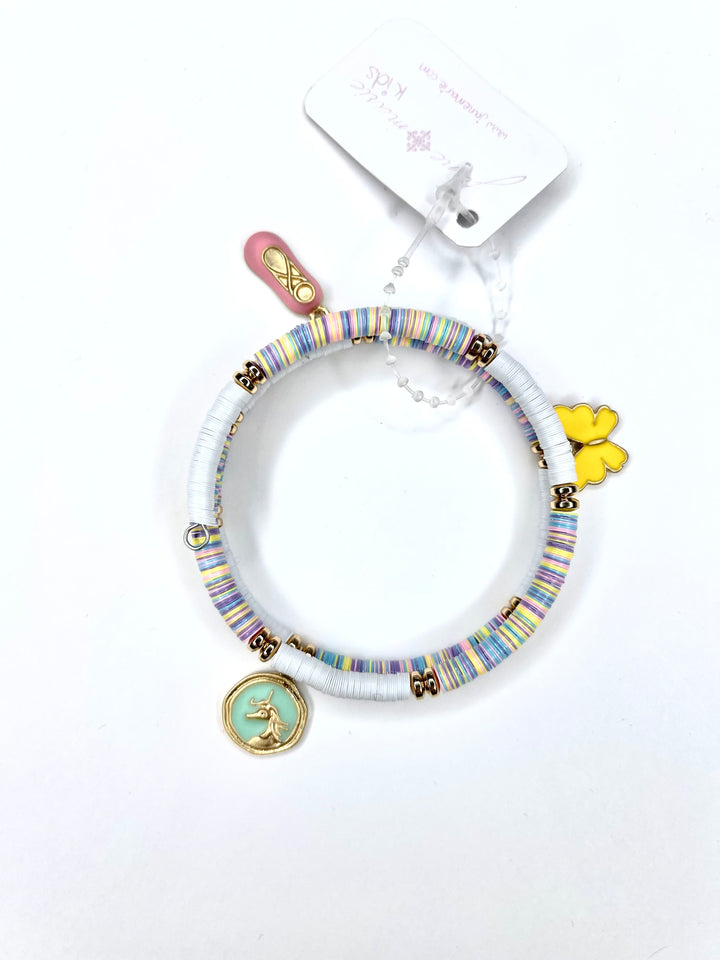 KIDS MULTI SEQUIN WRAP WITH CHARMS BRACELET