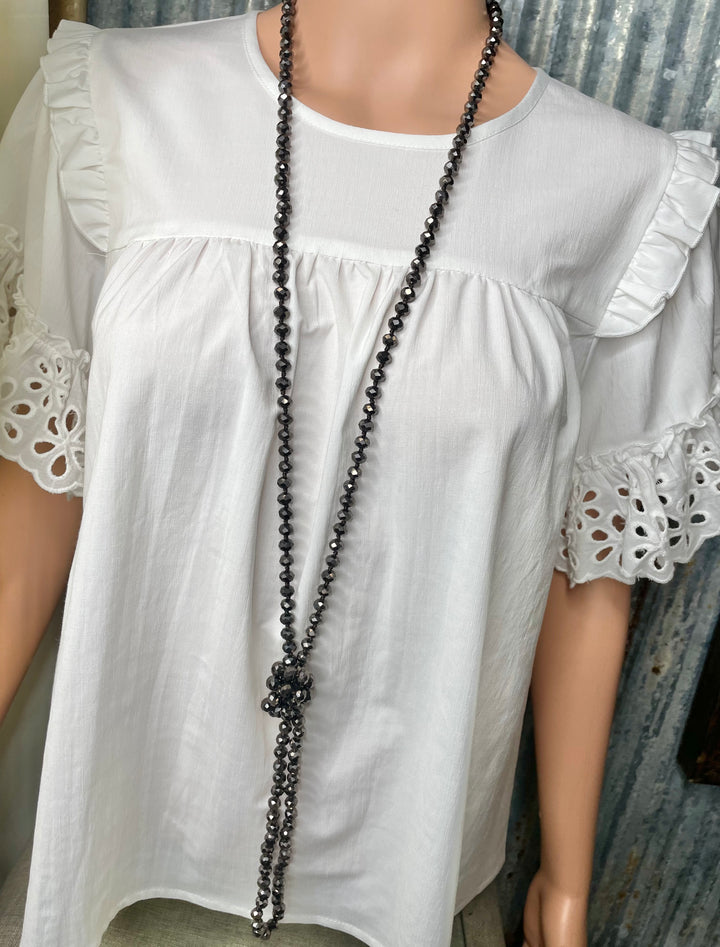 Dark Brown Beaded Wrap Necklace