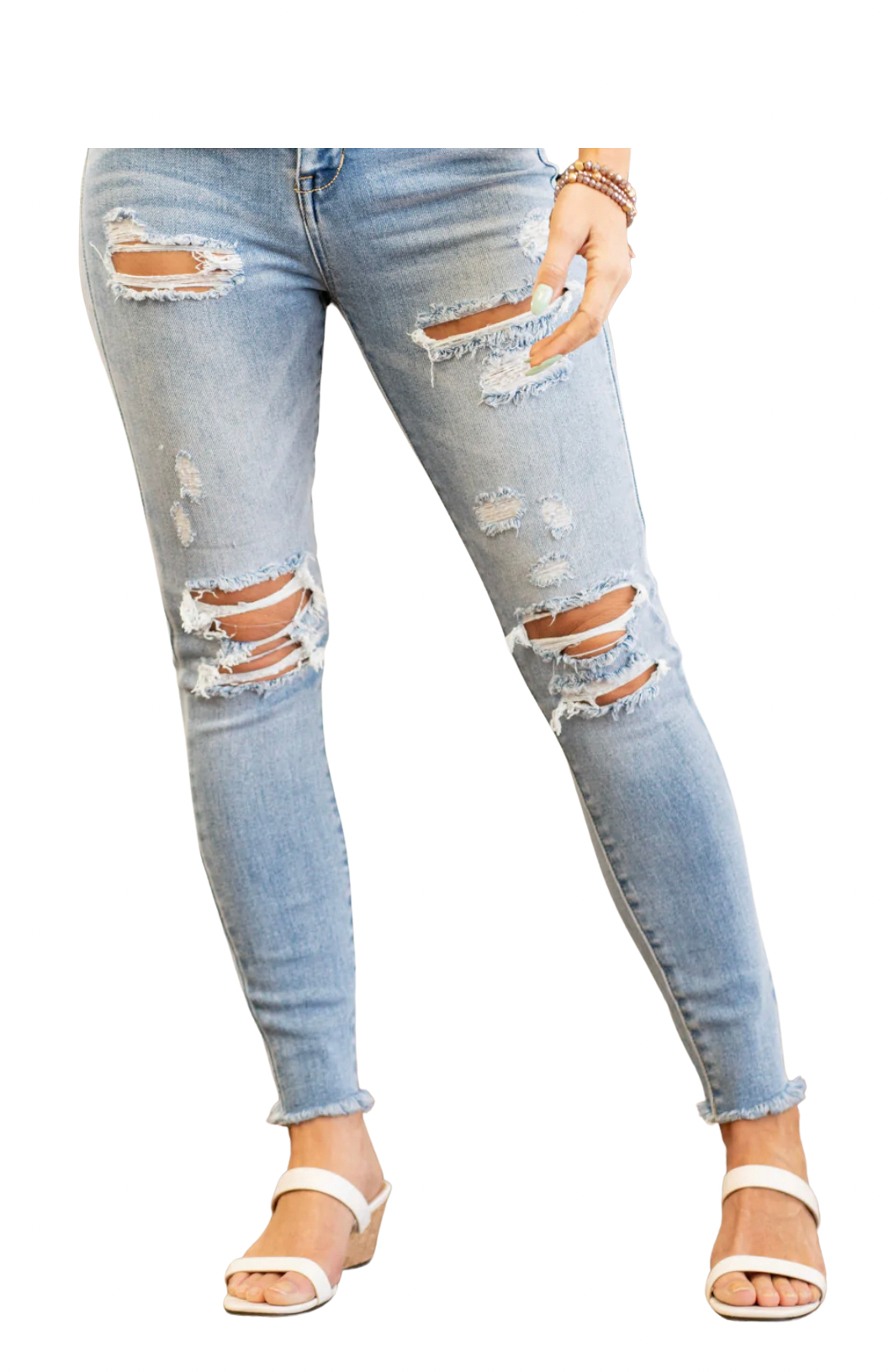 Light/Medium Wash Distressed Jeans