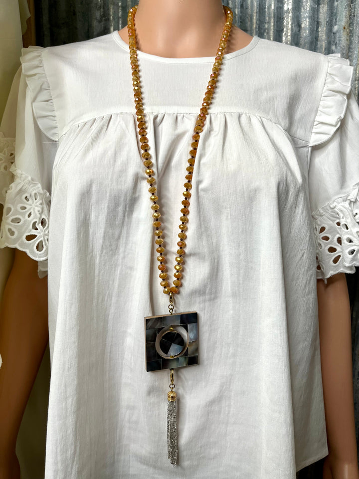 Sunset Beaded Necklace with Detachable Pendant