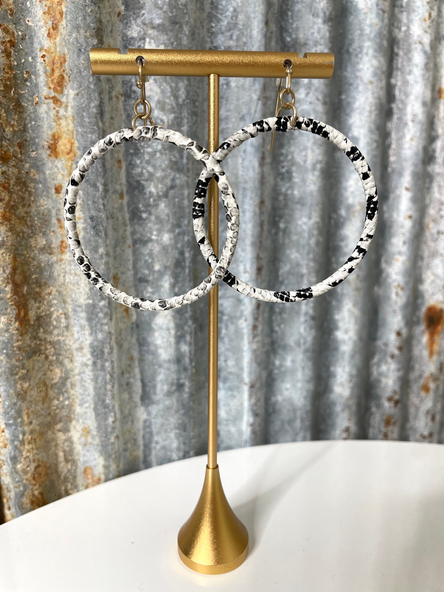Snakeskin Hoop Earrings